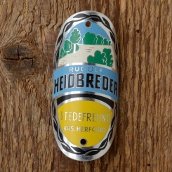 Steuerkopfschild  "HEIDBREDER", Stedefreund Herford, 60er Jahre,  Originalschild aus Sammlungsauflösung ! 