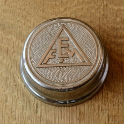 Fahrrad/Moped Klingel Deckel "EFM", orig. 50er Jahre, verchromt, ohne Unterteil, ggf. Gebrauchsspuren, siehe Bilder 