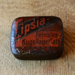 Kugellagerfett Blechdose "LIPSIA" orig. 20er Jahre, 60 x 48 x 23 mm, ohne Inhalt  