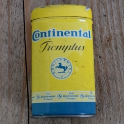 Flickzeug Blechdose "CONTINENTAL" orig. 30 er Jahre, 83 x 47 x 25 mm, ohne Inhalt 