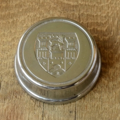 Fahrrad/Moped Klingel Deckel " UNIVERSELLES MOTIV WAPPEN", orig. 50er Jahre, verchromt, ohne Unterteil, siehe Bilder 