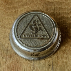 Fahrrad/Moped Klingel Deckel "STELLBRINK", orig. 50er Jahre, verchromt, ohne Unterteil, ggf. Gebrauchsspuren, siehe Bilder 