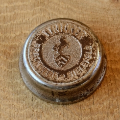 Fahrrad/Moped Klingel Deckel "STRICKER Brackwede-Bielefeld", orig. 50er Jahre, verchromt, ohne Unterteil, siehe Bilder 