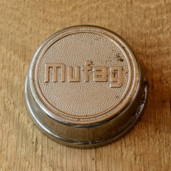 Fahrrad/Moped Klingel Deckel "MUFAG", orig. 50er Jahre, verchromt, ohne Unterteil, ggf. Gebrauchsspuren, siehe Bilder 