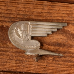 Schutzblechfigur EICHENLAUB - passend für jedes Rad, Alu Druckguss, orig. Altbestand 50er Jahre, Zustand siehe Bild 