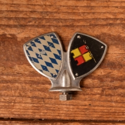 Schutzblechfigur KANTONSWAPPEN (SCHWEIZ), Alu Druckguss, orig. Altbestand 50er Jahre, Zustand siehe Bild 