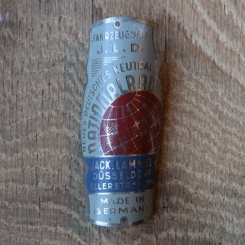 Steuerkopfschild Nationalrad Jack Lammel Düsseldorf, 30er Jahre, Originalschild aus Sammlungsbestand 