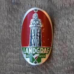 Steuerkopfschild Landgraf, 30-50er Jahre, Originalschild aus Sammlungsbestand 