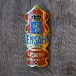 Steuerkopfschild Lensahn Oldenburg, 30-50er Jahre, Originalschild aus Sammlungsbestand 
