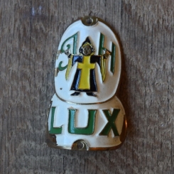 Steuerkopfschild Lux, 50er Jahre, Originalschild aus Sammlungsbestand 