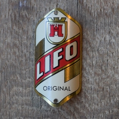 Steuerkopfschild Lifo, 50er Jahre, Originalschild aus Sammlungsbestand 