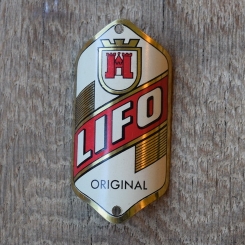 Steuerkopfschild Lifo, 50er Jahre, Originalschild aus Sammlungsbestand 