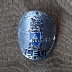 Steuerkopfschild Leu, 60er Jahre, Originalschild aus Sammlungsbestand 