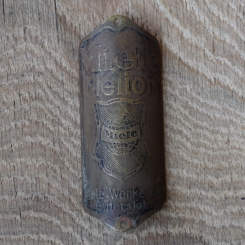 Steuerkopfschild Miele Melior, 30er Jahre, Originalschild aus Sammlungsbestand 