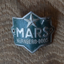 Steuerkopfschild Mars, 50er Jahre, Originalschild aus Sammlungsbestand 