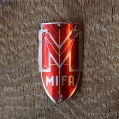 Steuerkopfschild Mifa, 60er Jahre, Originalschild aus Sammlungsbestand 