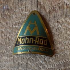 Steuerkopfschild Mohn-Rad, 20-30er Jahre, Originalschild aus Sammlungsbestand 