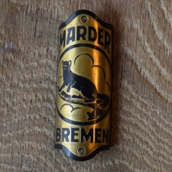 Steuerkopfschild Marder, 20-30er Jahre, Originalschild aus Sammlungsbestand 