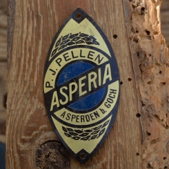Steuerkopfschild  ASPERIA, 30-50er Jahre, Originalschild aus Sammlungsbestand 