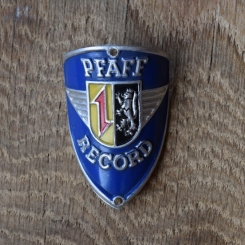 Steuerkopfschild Pfaff, 50er Jahre, Originalschild aus Sammlungsbestand 