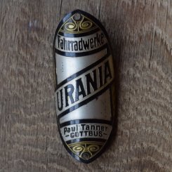 Steuerkopfschild Urania, 20-30er Jahre, Originalschild aus Sammlungsbestand 
