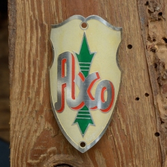 Steuerkopfschild  AXO, 30-50er Jahre, Originalschild aus Sammlungsbestand 