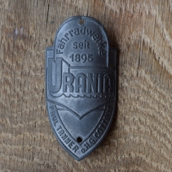 Steuerkopfschild Urania, 30er Jahre, Originalschild aus Sammlungsbestand 
