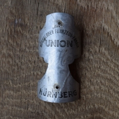 Steuerkopfschild Union Nürnberg, 30er Jahre, Originalschild aus Sammlungsbestand 