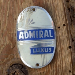 Steuerkopfschild  ADMIRAL LUXUS, 30-50er Jahre, Originalschild aus Sammlungsbestand 