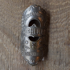 Steuerkopfschild Stahlrad, 10-20er Jahre, Originalschild aus Sammlungsbestand 