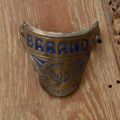 Steuerkopfschild BARANDO, Einbeck, 30-50er Jahre, Originalschild aus Sammlungsbestand 