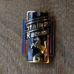 Steuerkopfschild Staiger Record (mit Zusatzbohrungen), 60er Jahre, Originalschild aus Sammlungsbestand 