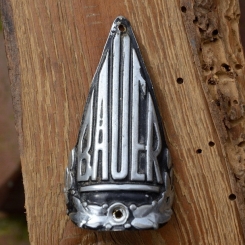 Steuerkopfschild BAUER, Klein Auheim, 30-50er Jahre, Originalschild aus Sammlungsbestand 