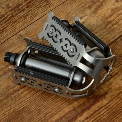 Pedale "FLÜGELPEDAL", roh, ohne Oberflächenbehandlung, Gummi schwarz 