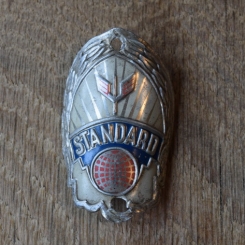 Steuerkopfschild Standard (unteres Loch leicht beschädigt), 50er Jahre, Originalschild aus Sammlungsbestand 