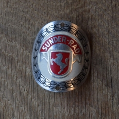 Steuerkopfschild Sunder- Rad, 50er Jahre, Originalschild aus Sammlungsbestand 