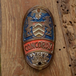 Steuerkopfschild CONCORDIA, Bielefeld, 30-50er Jahre, Originalschild aus Sammlungsbestand 