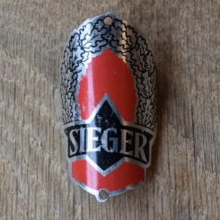 Steuerkopfschild Sieger, 50er Jahre, Originalschild aus Sammlungsbestand 