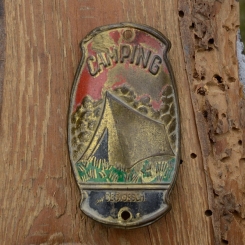 Steuerkopfschild CAMPING, 30-50er Jahre, Originalschild aus Sammlungsbestand 