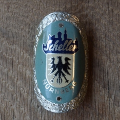 Steuerkopfschild Scheller Nürnberg, 50er Jahre, Originalschild aus Sammlungsbestand 