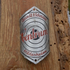 Steuerkopfschild CENTRUM, Hildesheim, 30-50er Jahre, Originalschild aus Sammlungsbestand 