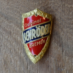 Steuerkopfschild Schröder Bremen, 50er Jahre, Originalschild aus Sammlungsbestand 