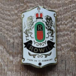 Steuerkopfschild Rowie, 30-50er Jahre, Originalschild aus Sammlungsbestand 