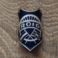 Steuerkopfschild Roig, 30er Jahre, Originalschild aus Sammlungsbestand 