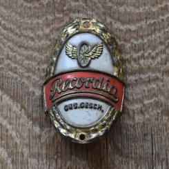 Steuerkopfschild Recordia, 50er Jahre, Originalschild aus Sammlungsbestand 