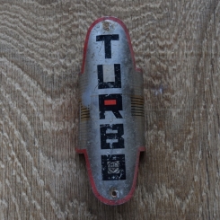 Steuerkopfschild Steuerkopfschild  "TURBO", 60er Jahre,  Originalschild aus Sammlungsauflösung ! 