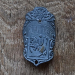 Steuerkopfschild Turnier (unteres Nietloch beschädigt), 30-50er Jahre, Originalschild aus Sammlungsbestand 