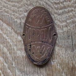 Steuerkopfschild Torpedo Frankfurt a. M., 20-30er Jahre, Originalschild aus Sammlungsbestand 