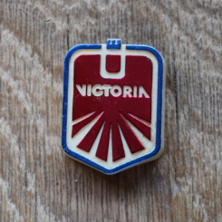 Steuerkopfschild Victoria Kunststoff, 70-80er Jahre, Originalschild aus Sammlungsbestand 