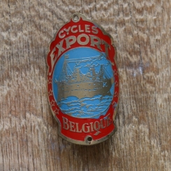 Steuerkopfschild Cycles Export, 30-50er Jahre, Originalschild aus Sammlungsbestand 